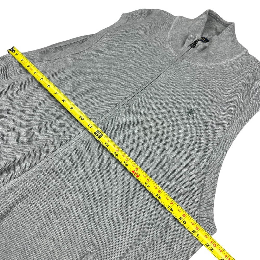 Polo Ralph Lauren Sleeveless Sweater Men’s XXL Full Zip Pima‎ Cotton Jacket Gray - Picture 13 of 14